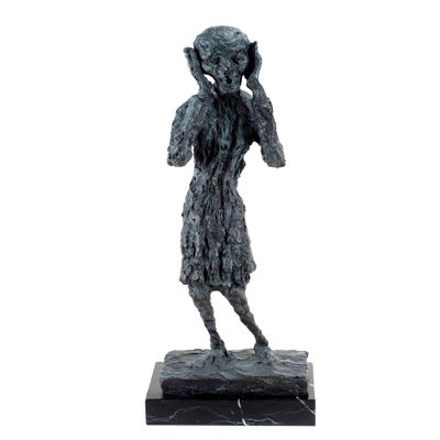 Kunst & Ambiente - Hommage to Edvard Munch - The Scream - Casted in Bronze - Sculptures for Sale - Decorative Figurine - Statue on Marble Base - Figure