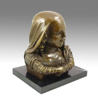 Kunst & Ambiente - Modern Art Bronze Sculpture - Mona Lisa - Signed Fernando Botero - Statues for Sale - Decorative Figurine - Figure on Marble Base