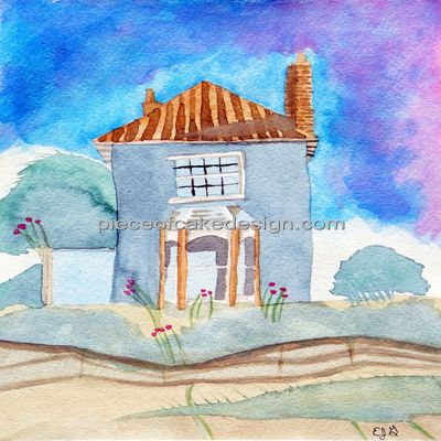 8" Round ~ Eric Gunty's Blue House Painting Birthday ~ Edible Cake/Cupcake Topper!!!