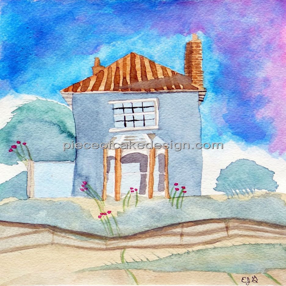 8" Round ~ Eric Gunty's Blue House Painting Birthday ~ Edible Cake/Cupcake Topper!!!