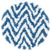 SAFAVIEH Chevron Shag Collection 4' Round Ivory/Blue SG250A Handmade 1.2-inch Thick Area Rug view 2