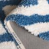 SAFAVIEH Chevron Shag Collection 4' Round Ivory/Blue SG250A Handmade 1.2-inch Thick Area Rug view 4