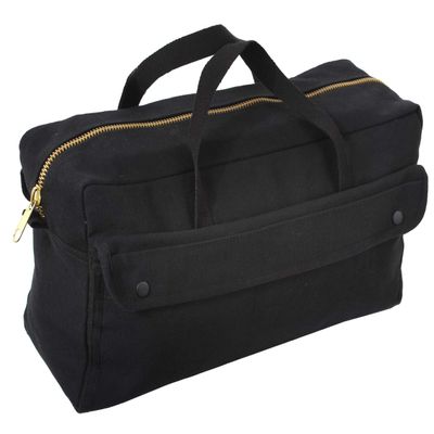 Rothco Canvas Jumbo Tool Bag With Brass Zipper, Black