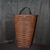 Amish Handwoven Hanging Basket Perfect for Decorative Flowers. Approximate Measurements 4.5" X 4.5" 16" Tall and Has a Large Leather Loop Fastened to The Back to Enable Hanging from The Wall. view 2