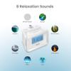 HoMedics Dual Alarm Digital FM Clock Radio Time Projection, 8 Relaxing Nature Sounds, LED Display, Multi-Alarm Snooze, Sleep Timer, Nightlight, Ceiling Clock SoundSpa, White view 4