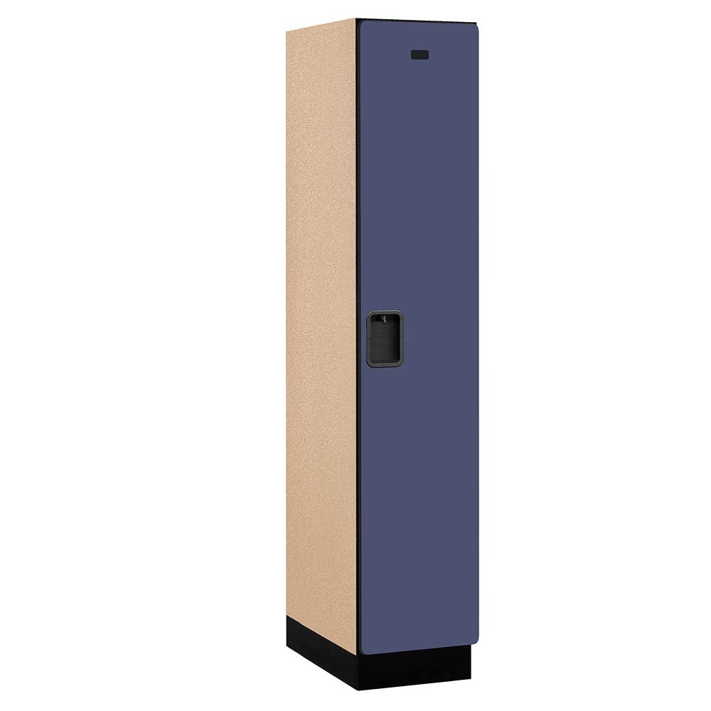 Salsbury Industries 1-Tier Extra Wide Designer Wood Locker with One Wide Storage Unit, 6-Feet High by 21-Inch Deep, Blue