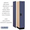Salsbury Industries 1-Tier Extra Wide Designer Wood Locker with One Wide Storage Unit, 6-Feet High by 21-Inch Deep, Blue view 2