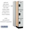 Salsbury Industries 3-Tier Extra Wide Designer Wood Locker with One Wide Storage Unit, 6-Feet High by 18-Inch Deep, Gray view 3