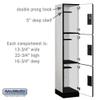 Salsbury Industries 3-Tier Extra Wide Designer Wood Locker with One Wide Storage Unit, 6-Feet High by 18-Inch Deep, Gray view 4