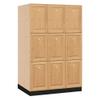 Salsbury Industries 2-Tier Extra Wide Designer Wood Locker with One Wide Storage Unit, 6-Feet High by 21-Inch Deep, Black view 1