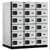 Salsbury Industries 6-Tier Box Style Designer Wood Locker with Three Wide Storage Units, 6-Feet High by 21-Inch Deep, Gray view 1