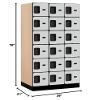 Salsbury Industries 6-Tier Box Style Designer Wood Locker with Three Wide Storage Units, 6-Feet High by 21-Inch Deep, Gray view 2