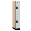 Salsbury Industries 2-Tier Designer Wood Locker with One Wide Storage Unit, 6-Feet High by 21-Inch Deep, Gray view 1