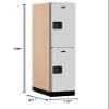 Salsbury Industries 2-Tier Designer Wood Locker with One Wide Storage Unit, 6-Feet High by 21-Inch Deep, Gray view 2