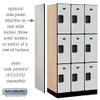 Salsbury Industries, Gray 3-Tier Designer Wood Locker with Three Wide Storage Units, 6-Feet High by 21-Inch Deep view 3