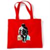 Tribal T-Shirts Women's Banksy Spaceman Tote Shoulder Bag Red view 1