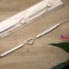 FavorOnline Sparkling Crystal Heart White Leather Bracelets with Silver Chain view 3