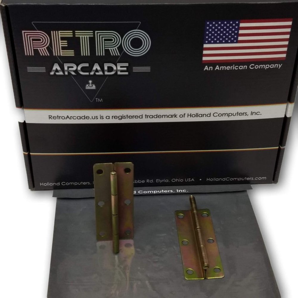 RetroArcade.us Arcade Game and Pinball Cabinet Hinge: 10 cm 4 inch, for use with 0.5 inch Board or Melamine