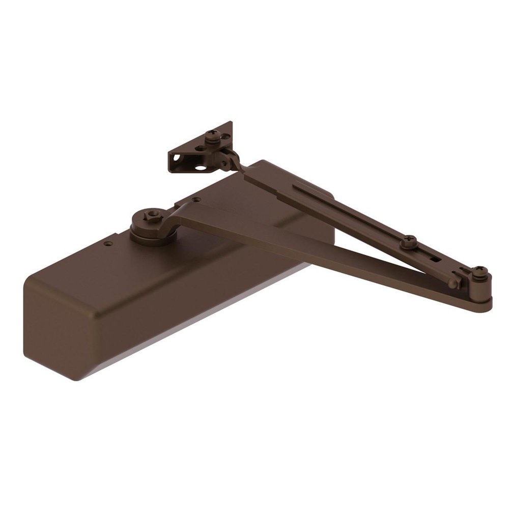 Hager 5300 Series Aluminum Grade 1 Heavy Duty Surface Door Closer, Multi-Mount, 16 Adjustable Spring Size, Sprayed Dark Bronze Finish