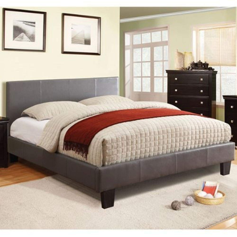 24/7 Shop at Home Kacey Platform Bed, Queen, Gray