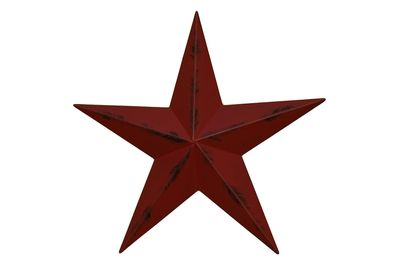 AMISH WARES 24 Inch Heavy Duty Metal Barn Star Painted Rustic Cranberry.