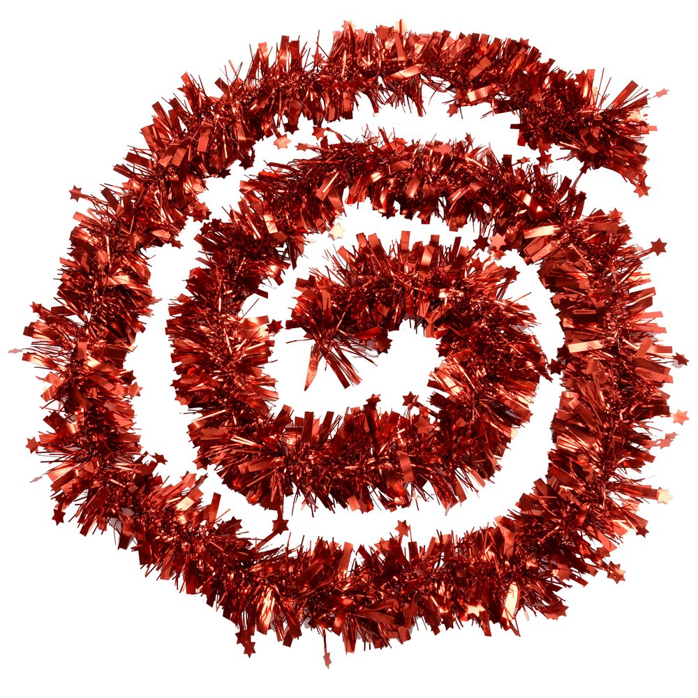Red Tinsel with Star