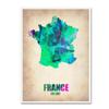 Trademark Fine Art France Watercolor Map by Naxart Canvas Wall Art, 18 by 24-Inch view 1
