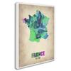 Trademark Fine Art France Watercolor Map by Naxart Canvas Wall Art, 18 by 24-Inch view 2