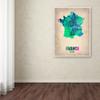 Trademark Fine Art France Watercolor Map by Naxart Canvas Wall Art, 18 by 24-Inch view 3