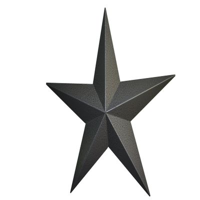 AMISH WARES 24 Inch Heavy Duty Metal Barn Star Painted Hammered Gray.