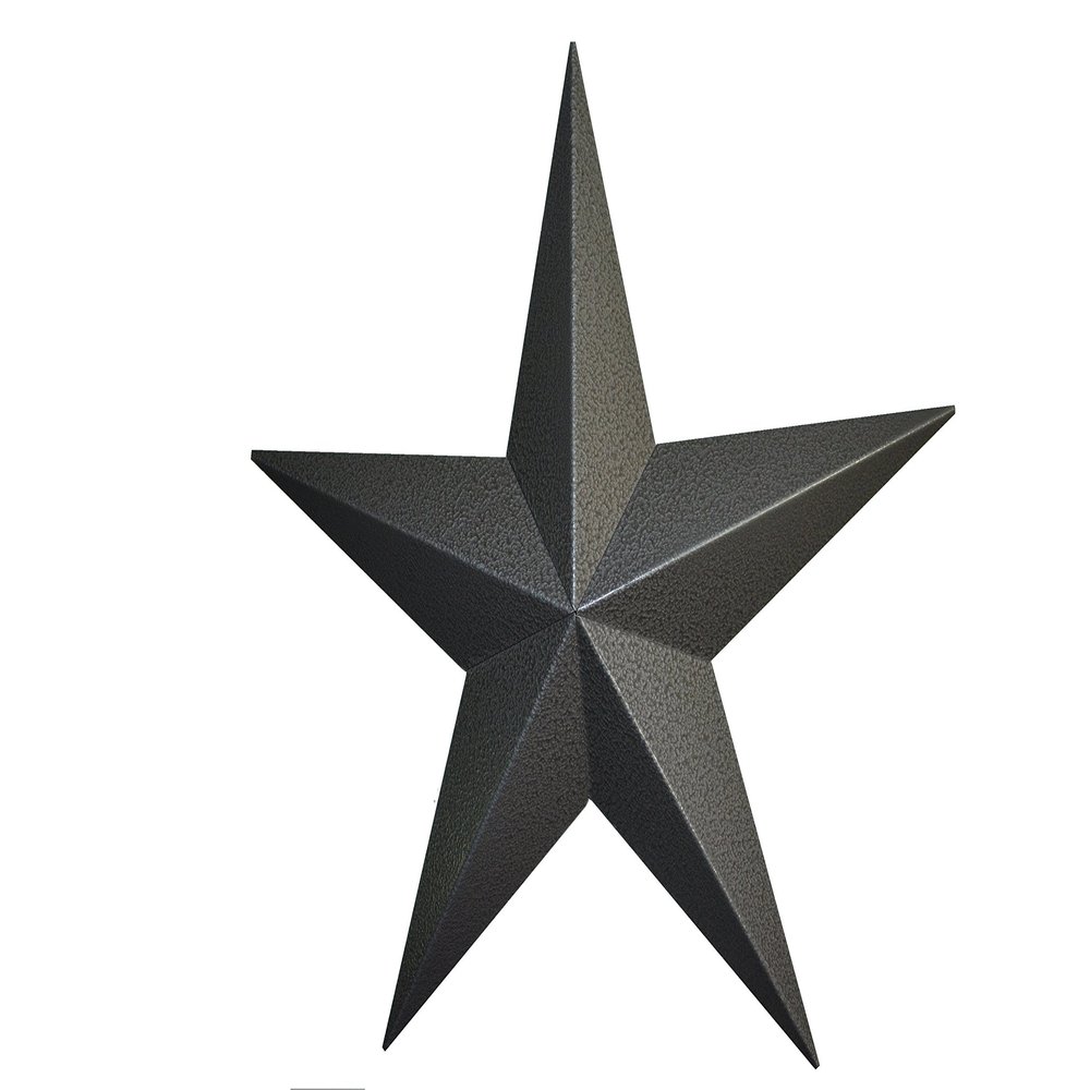 AMISH WARES 24 Inch Heavy Duty Metal Barn Star Painted Hammered Gray.