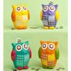 Multicolored Ceramic owl Banks - 4 Count view 1