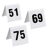 New Star Foodservice 27617 Stainless Steel Tent Style Table Number Card (White 51-75 (1.7" x 2")) view 1