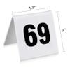 New Star Foodservice 27617 Stainless Steel Tent Style Table Number Card (White 51-75 (1.7" x 2")) view 2