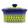 Polmedia Polish Pottery Cake Box 6" - Sunburst Daisies Pattern Handmade in Boleslawiec Poland by Ceramika Artystyczna + Certificate of Authenticity view 3
