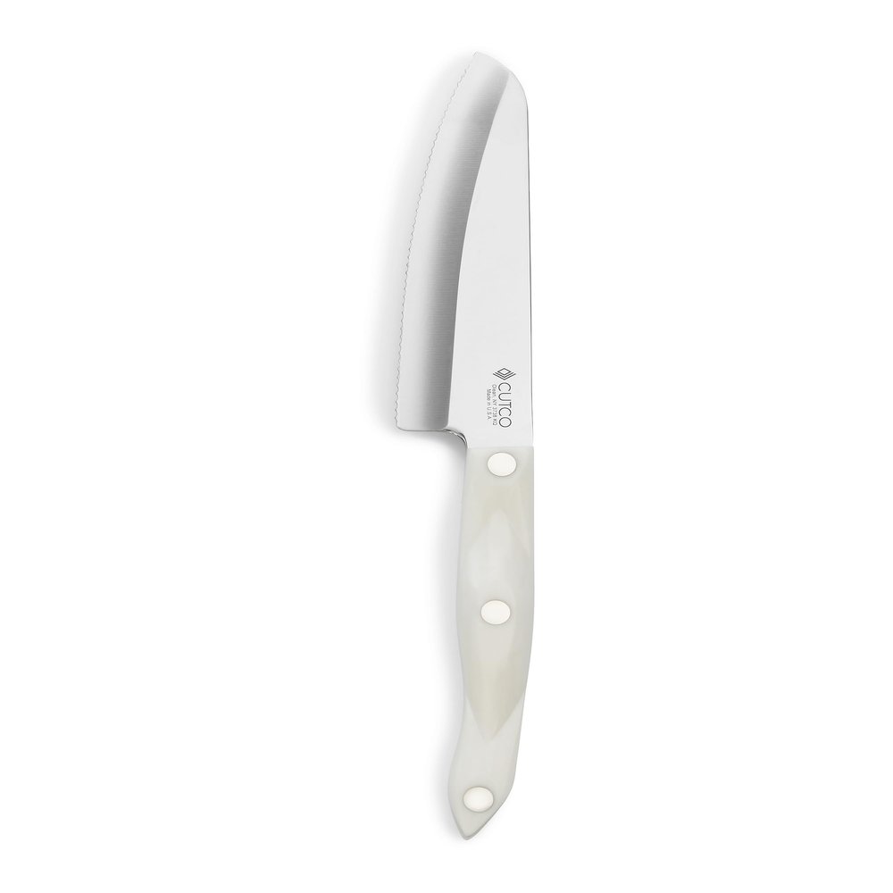 CUTCO White (Pearl) Model 3738 Hardy Slicer in factory-sealed plastic bag....... 6.3" Double-D serrated edge blade and 5.7" handle.