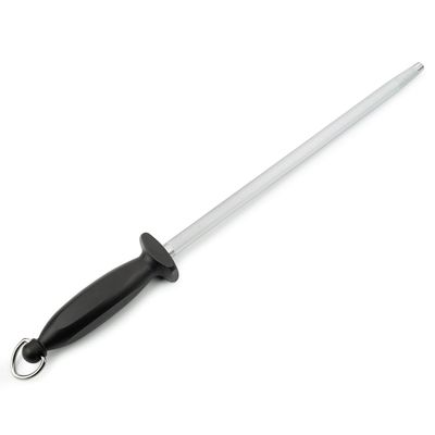 ARCOS Sharpening Steel 12 Inch Nitrum Stainless Steel and 300 mm blade. Series Chaira. Body Carbon Steel Chromium Coated 11 - Handle Polypropylene. Lightweight and smooth shapes. Color Black.