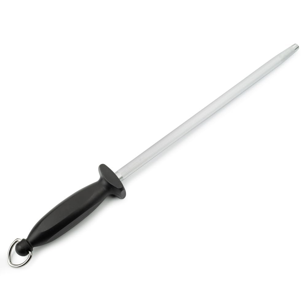 ARCOS Sharpening Steel 12 Inch Nitrum Stainless Steel and 300 mm blade. Series Chaira. Body Carbon Steel Chromium Coated 11 - Handle Polypropylene. Lightweight and smooth shapes. Color Black.