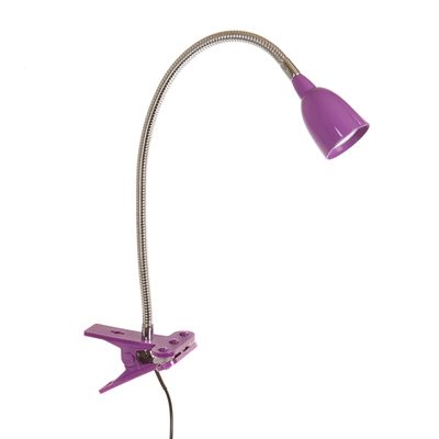 Newhouse Lighting LED Clip on Light/Clamp Lamp/Reading Book Light for Desk, Bed, Office, and Dorm Room, Purple