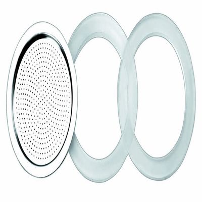 IBILI Filter Essential with 2 gaskets for 10 Cups, Stainless Steel, Silver/White, 10 x 10 x 2 cm