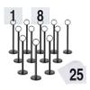 New Star Foodservice Ring Clip Table Number Card Holders with Number Cards, Numbers 125, Set of 12, 8 Inch, Black Stand view 3