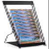 Portable Magazine Rack with 10 Pockets for 8.5x11 Catalogs, Carry Bag Included, 54"h Floor-Standing Literature Display with Tiered Design, Steel (Black) view 1