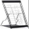 Portable Magazine Rack with 10 Pockets for 8.5x11 Catalogs, Carry Bag Included, 54"h Floor-Standing Literature Display with Tiered Design, Steel (Black) view 2