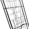 Portable Magazine Rack with 10 Pockets for 8.5x11 Catalogs, Carry Bag Included, 54"h Floor-Standing Literature Display with Tiered Design, Steel (Black) view 4