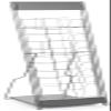 Displays2go Portable Literature Stand with 10 Pockets for 8.5x11 Magazines, Carrying Bag Included, 54" h Floor-Standing Magazine Rack with Tiered Design, Steel (Silver) view 2