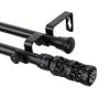 A&F Rod Decor - Carousel Double Curtain Rod 66-120 inch - Black view 1