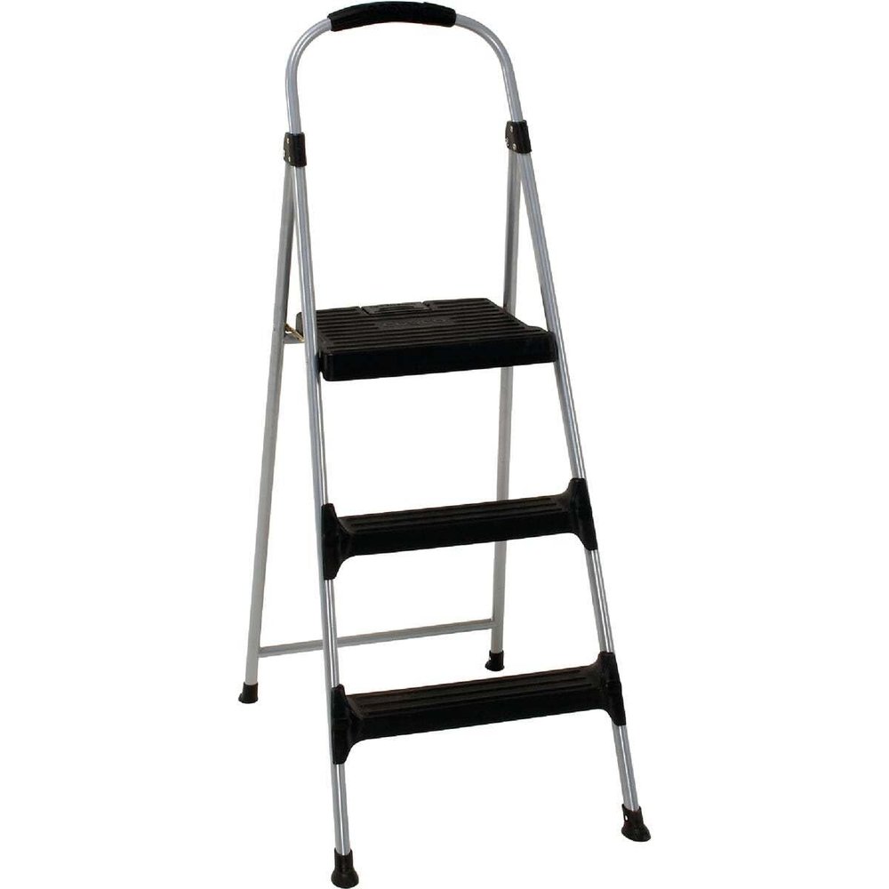 Cosco 11410PBL2 Signature Series Three Step Steel Step Stool with Plastic Steps