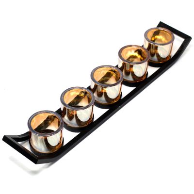Ancient Wisdom Black Pentagram Candle Plate