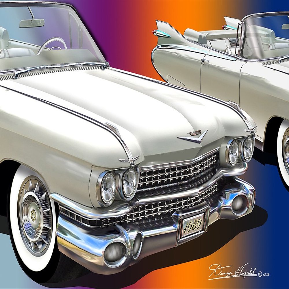 1959 CADILLAC ELDORADO BIARRITZ- CLOSE UP - CAR ART PRINT POSTER 24 x 36
