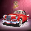 1957 Studebaker Golden Hawk Apache red - art print poster by artist Danny Whitfield- SIZE 20x24 view 1